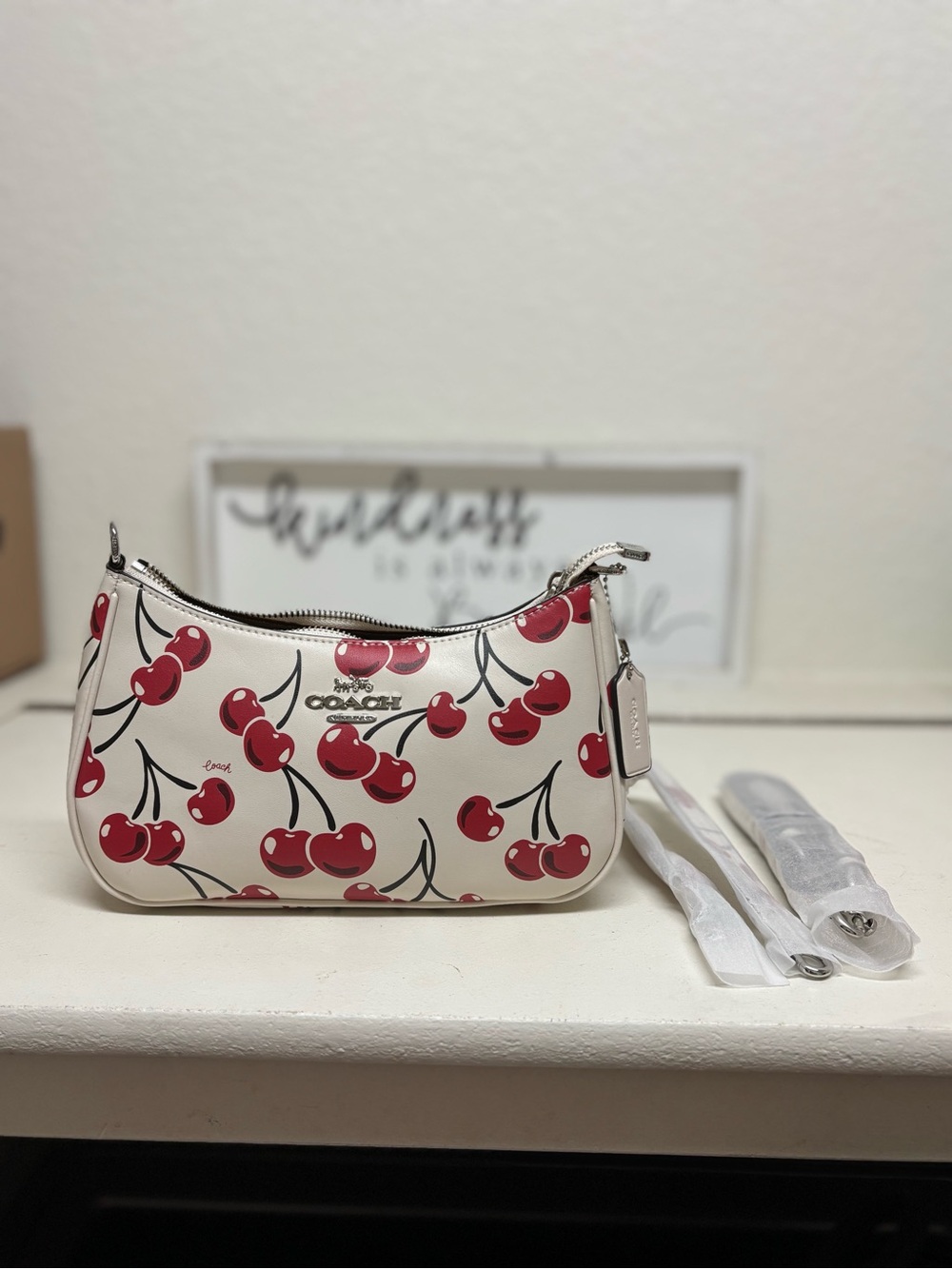Coach White Leather Cherry Shoulder Bag